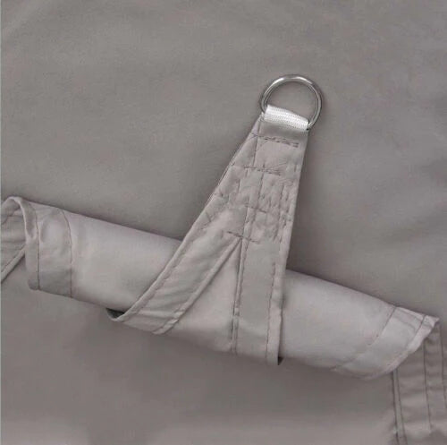 Water-repellent sunshade sail in triangular or square shape for balcony and terrace