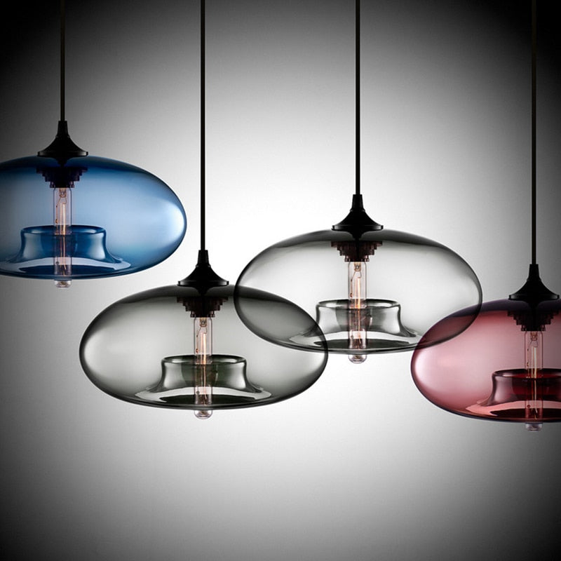 Glass pendant light – modern, colorful &amp; in Art Deco style
