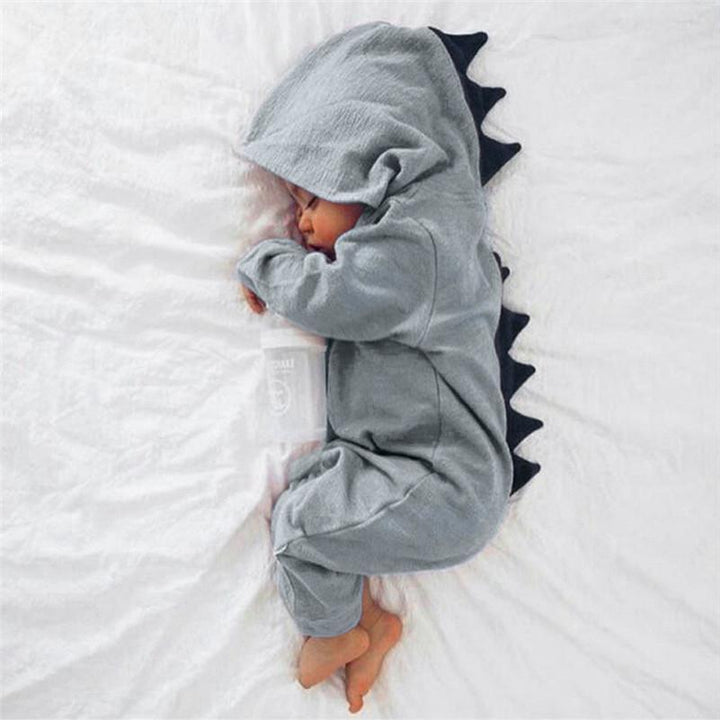 Baby romper with dinosaur design and 3D spikes