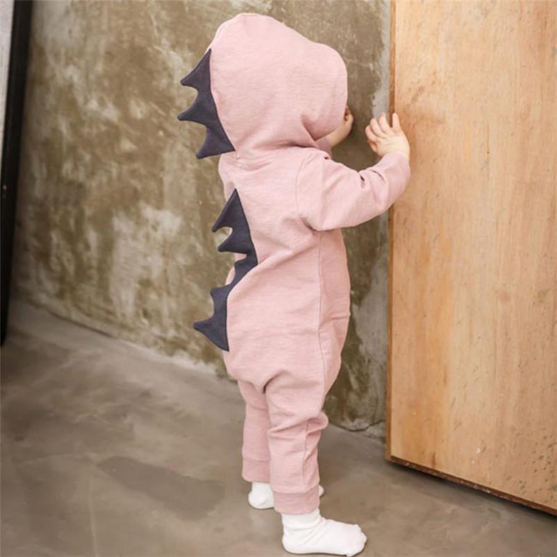 Baby romper with dinosaur design and 3D spikes