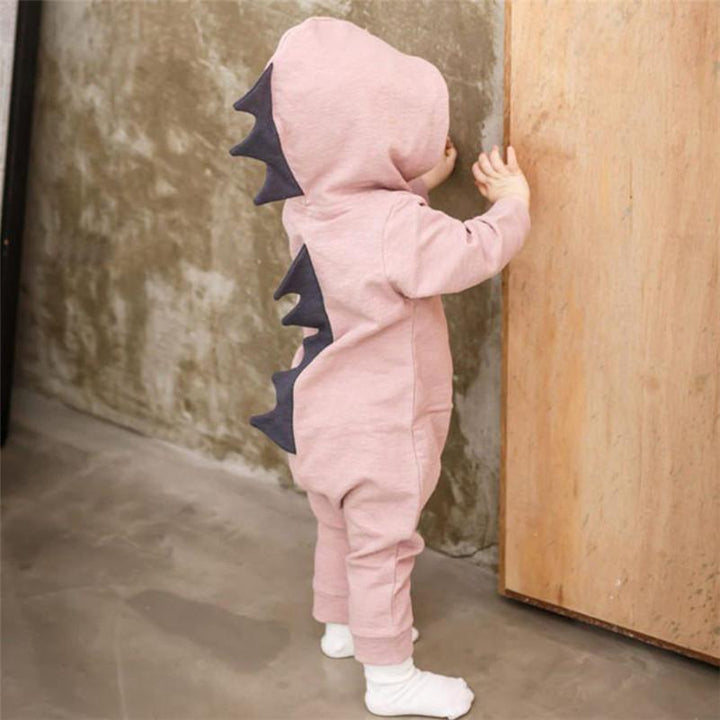 Baby romper with dinosaur design and 3D spikes