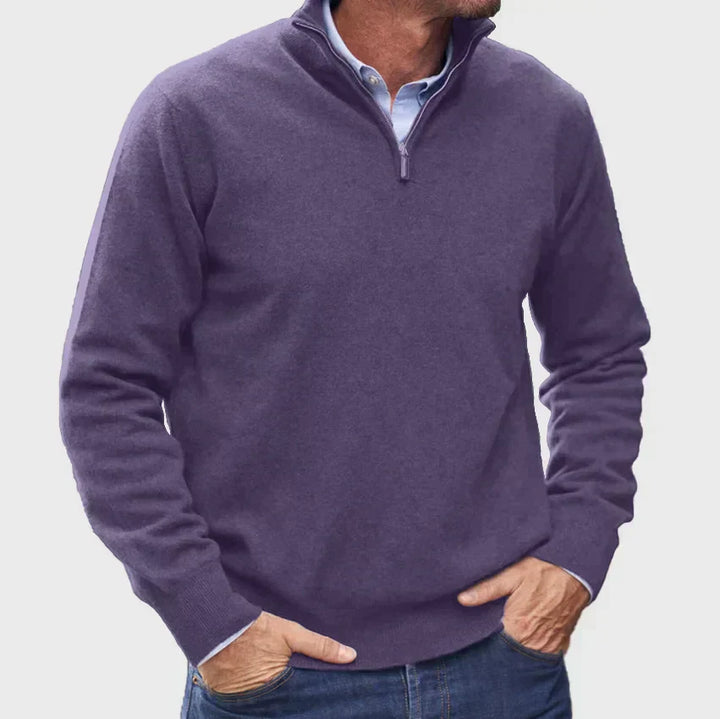 Men's Cashmere Pullover with Zipper in Italian Design