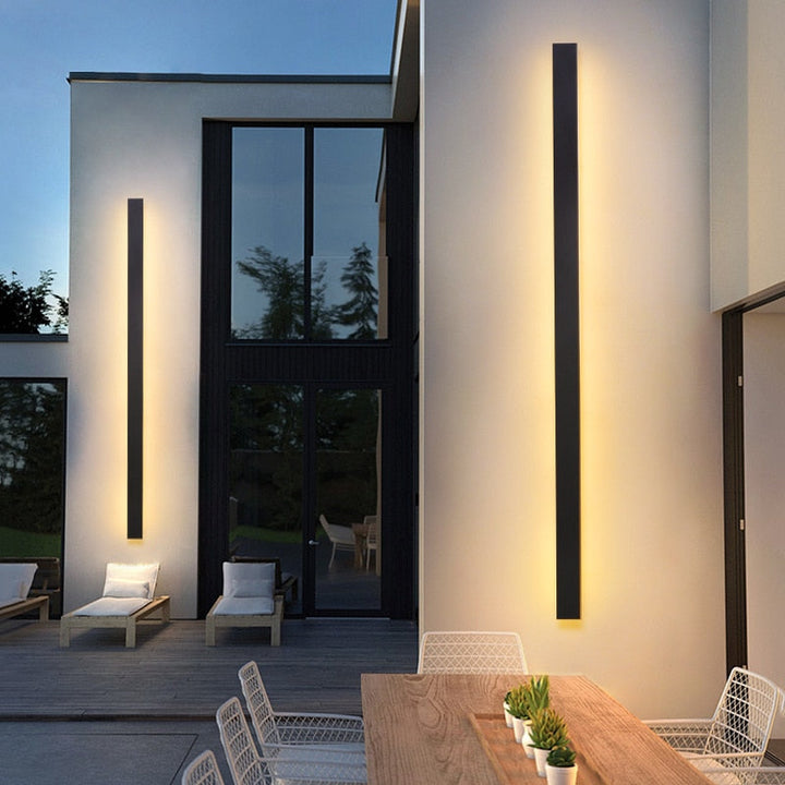 LED outdoor wall light with a modern matte black finish