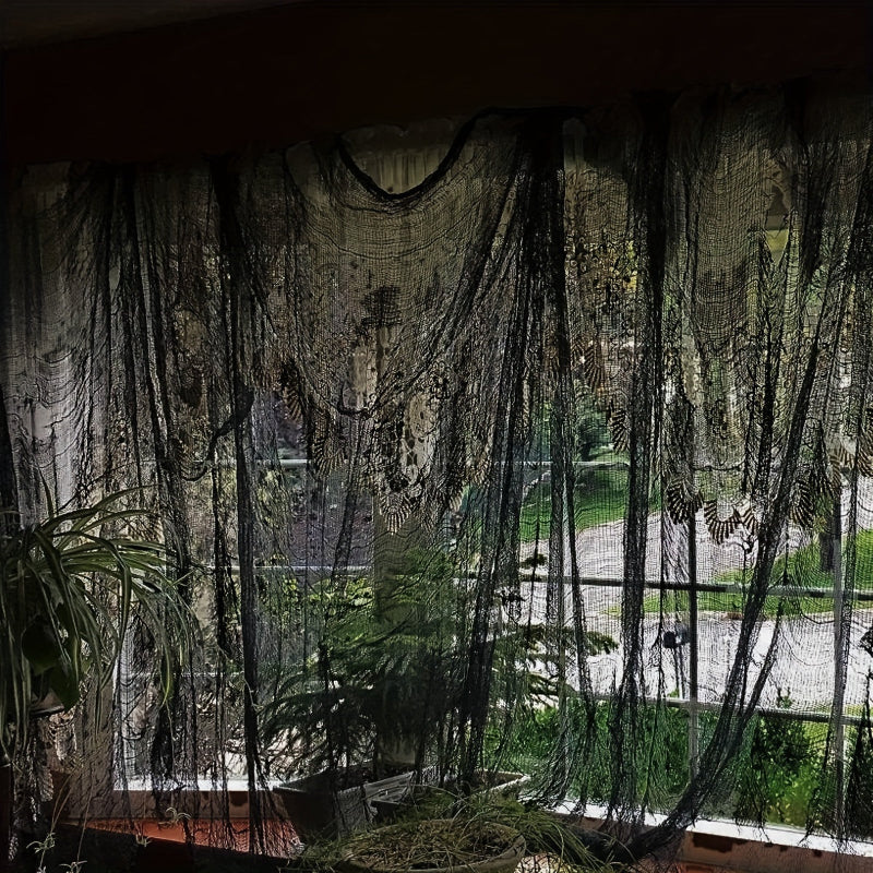Black Halloween Fabric Cloth – Spooky Hanging Decoration for Home &amp; Party