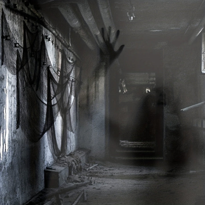 Black Halloween Fabric Cloth – Spooky Hanging Decoration for Home &amp; Party