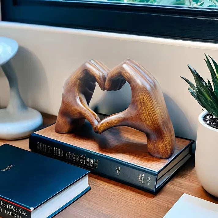 Handcrafted wooden heart ornament for modern living spaces