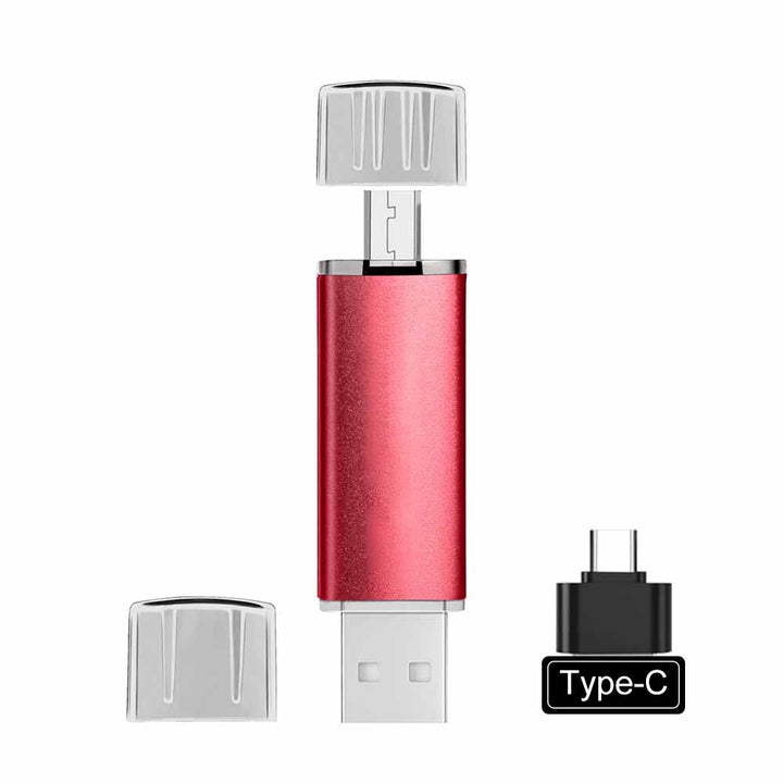 Versatile USB flash drive with USB-C &amp; USB-A for smartphone, laptop &amp; tablet