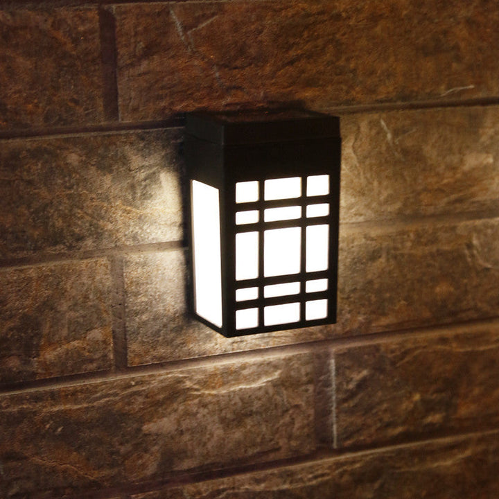 Minimalist, stylish solar wall light in Japanese design for garden and terrace
