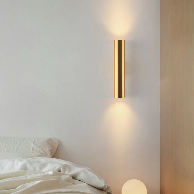 Modern aluminum wall light with LED lighting for bedrooms and hallways