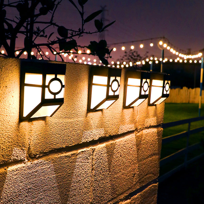 Minimalist, stylish solar wall light in Japanese design for garden and terrace