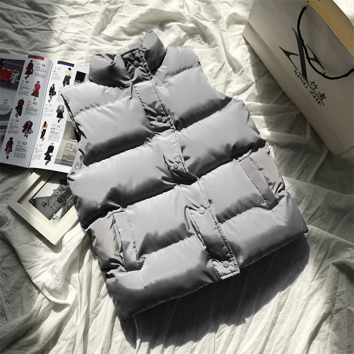 Women's Bodywarmer with High Collar and Pockets 