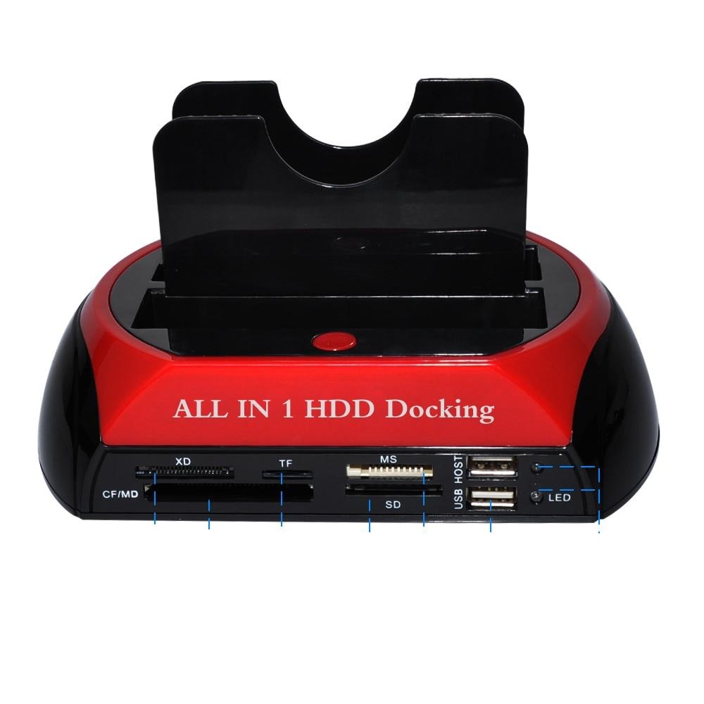 USB hard drive docking station with card reader &amp; plug-and-play function
