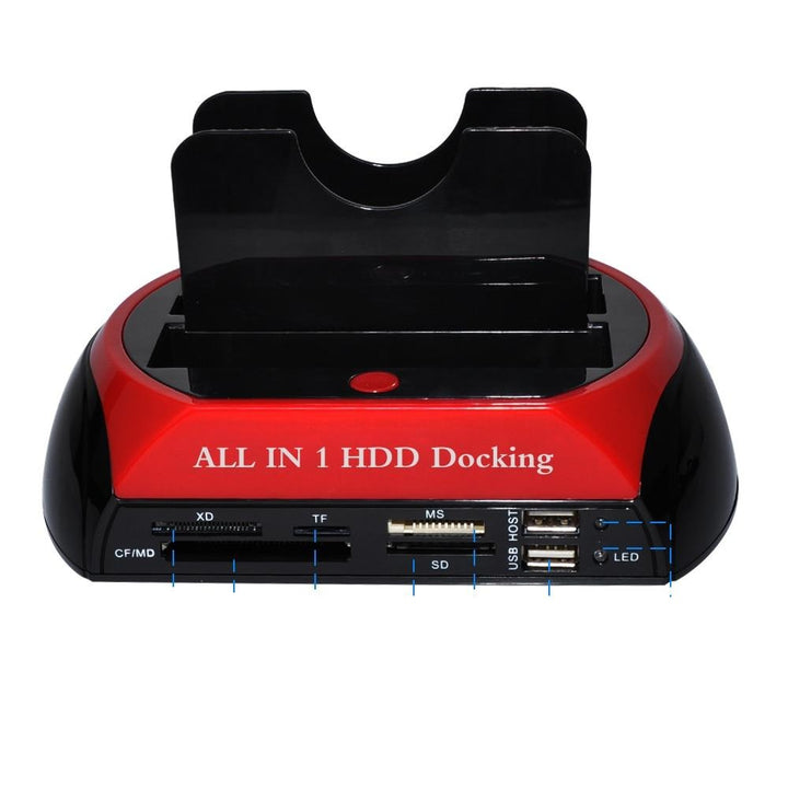 USB hard drive docking station with card reader &amp; plug-and-play function