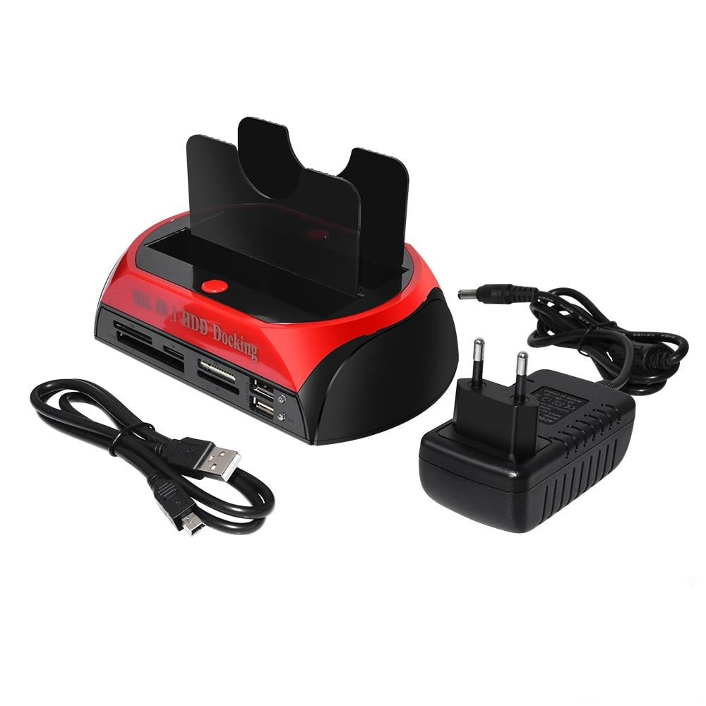 USB hard drive docking station with card reader &amp; plug-and-play function