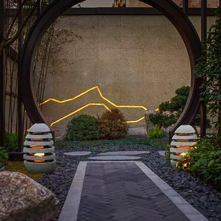 Outdoor light with stone look – Natural path lighting for garden &amp; terrace