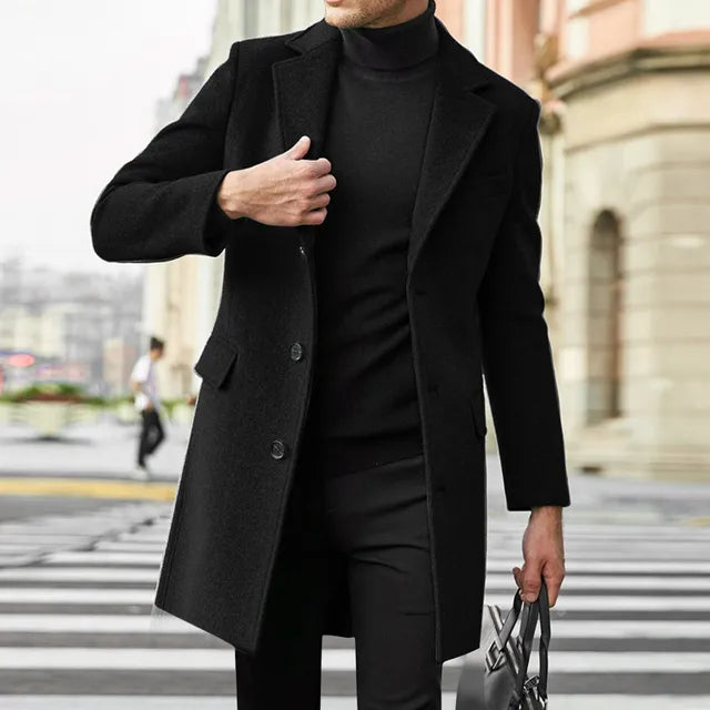 Men's Coat with Classic Lapel