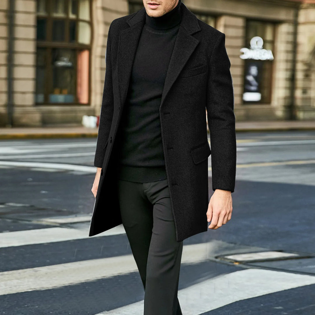 Men's Coat with Classic Lapel