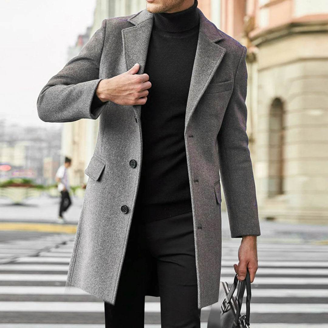 Men's Coat with Classic Lapel