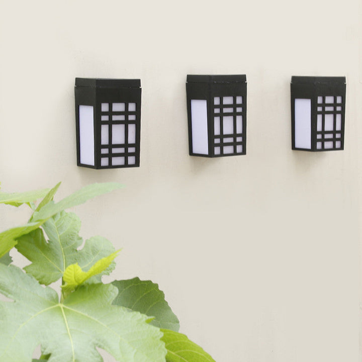 Minimalist, stylish solar wall light in Japanese design for garden and terrace