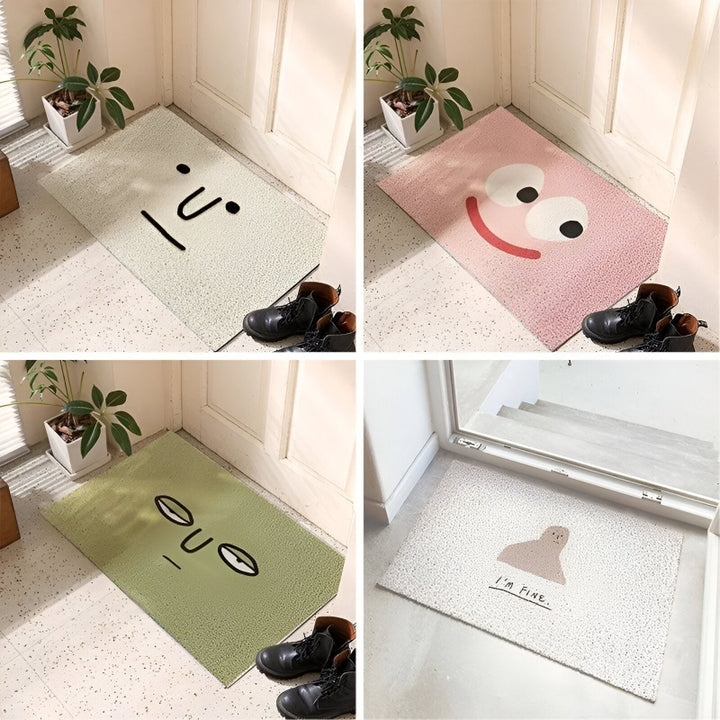 Cute smiley face doormat – non-slip &amp; water-absorbing for the entrance area