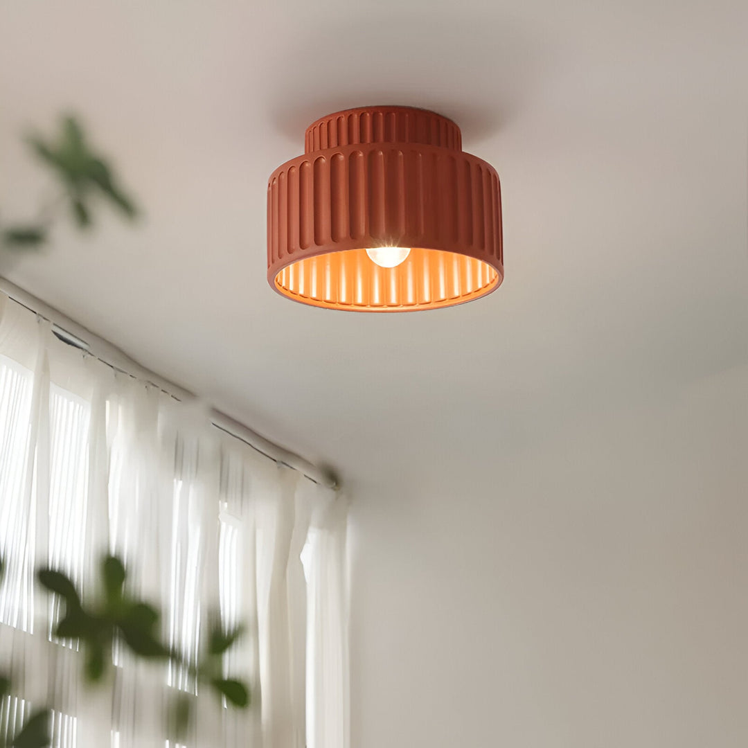 Ceiling light – Ribbed resin design for timeless elegance