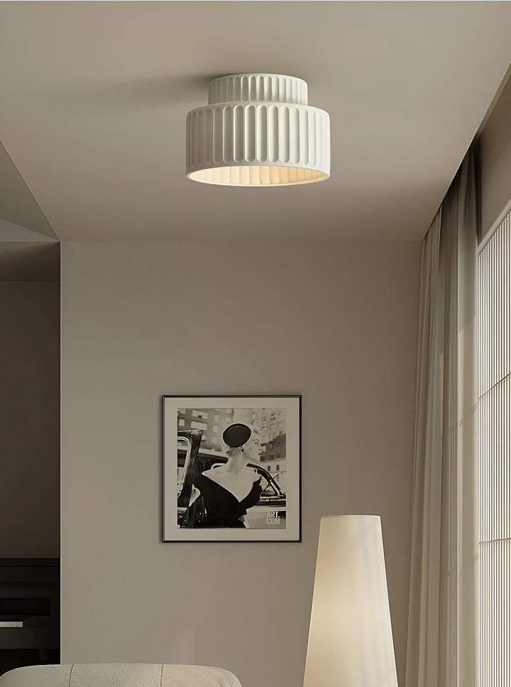 Ceiling light – Ribbed resin design for timeless elegance