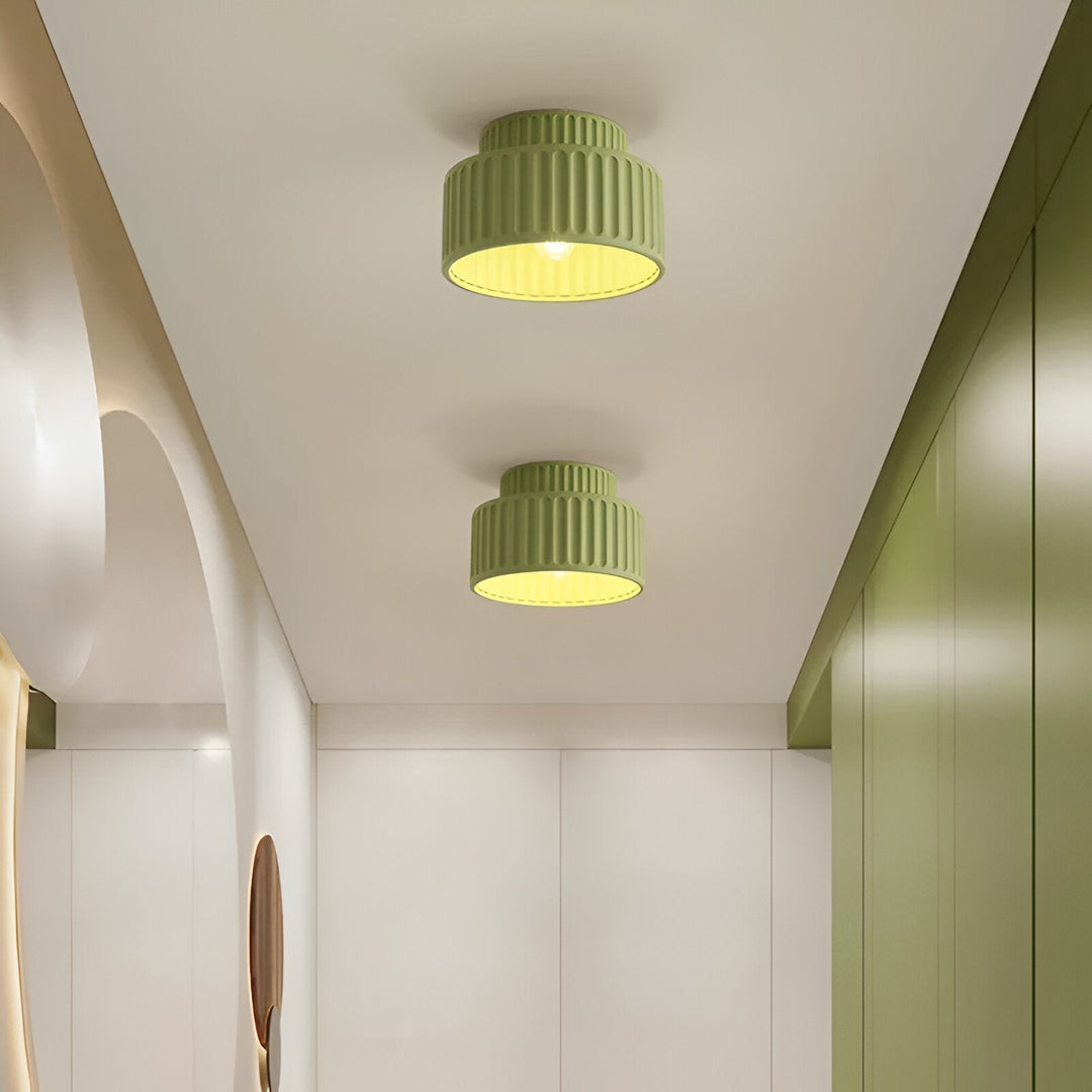 Ceiling light – Ribbed resin design for timeless elegance