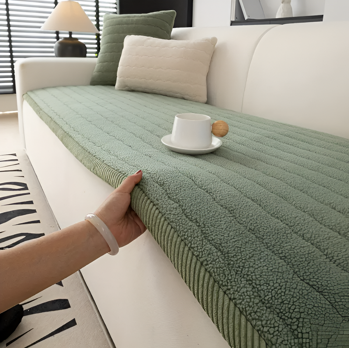 Sofa cover with non-slip seat