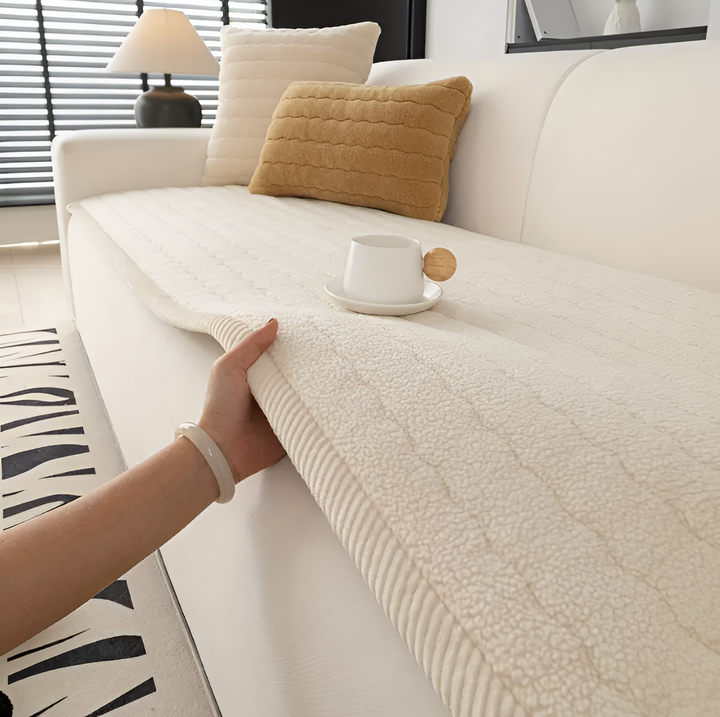 Sofa cover with non-slip seat