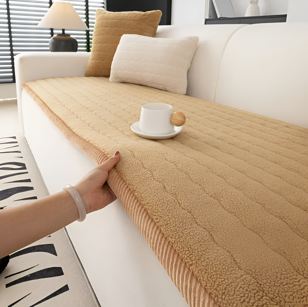 Sofa cover with non-slip seat