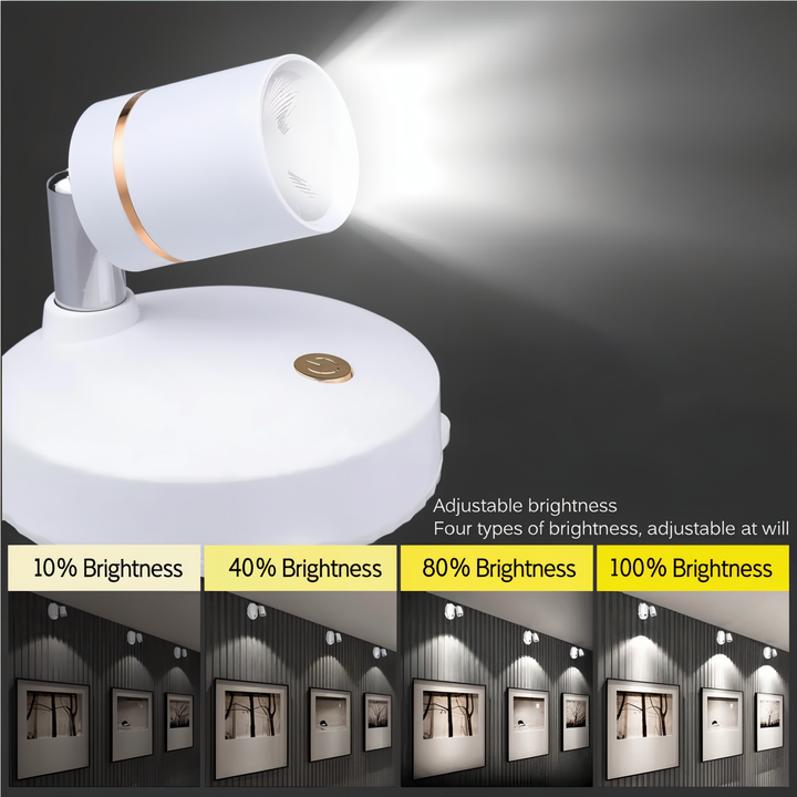 Wireless LED spotlight with remote control and dimming function