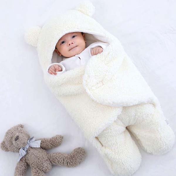 Baby sleeping bag in teddy bear design