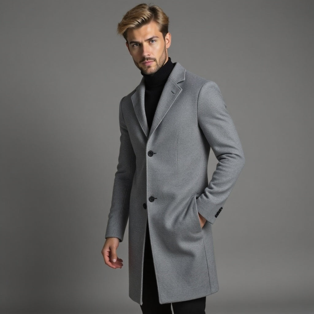 Men's Slim Fit Trench Coat for Winter