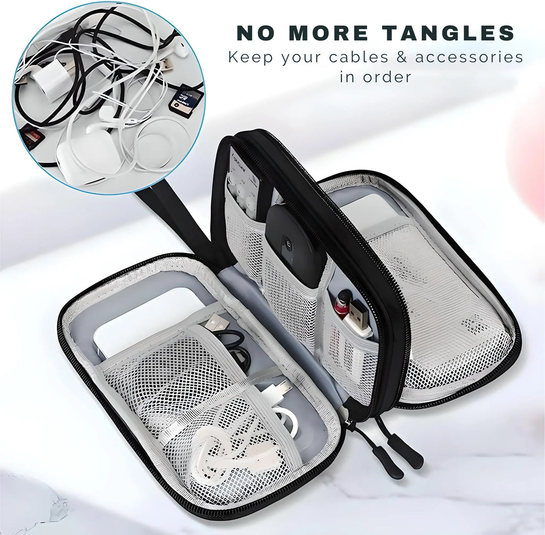 Electronics organizer for cables &amp; accessories – compact &amp; shockproof