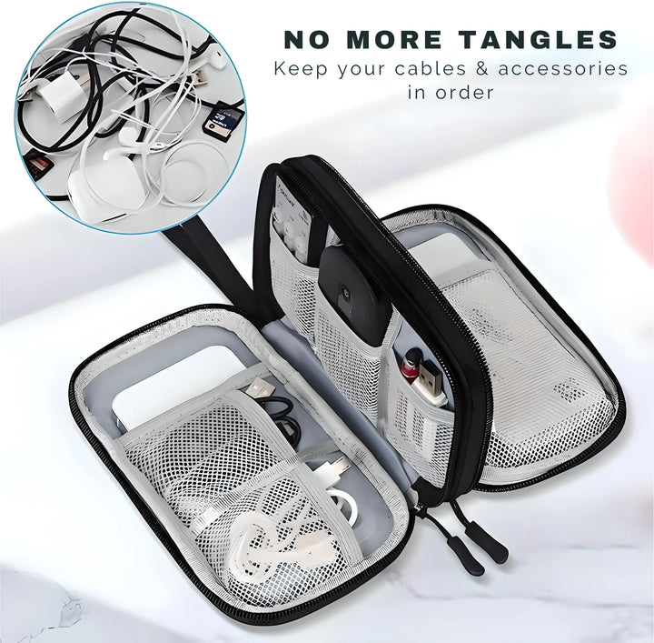 Electronics organizer for cables &amp; accessories – compact &amp; shockproof