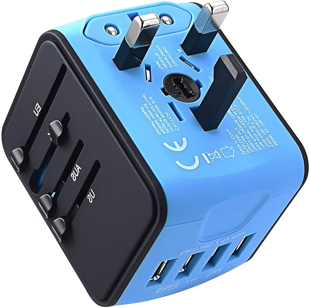 Universal travel adapter with USB-C, fast charging &amp; protection