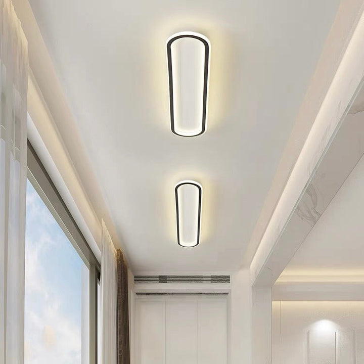 Oval dimmable LED ceiling light with color change – flat &amp; modern