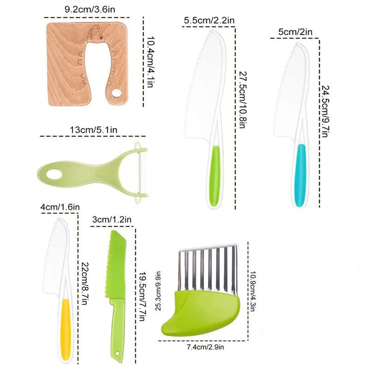 Children's kitchen set for little chefs – 7- or 13-piece safe learning toy