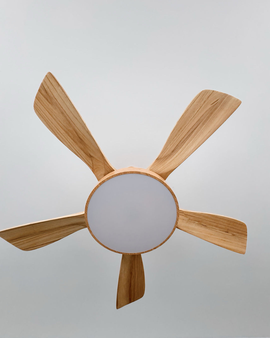 Scandinavian ceiling fan with LED light and reversing motor