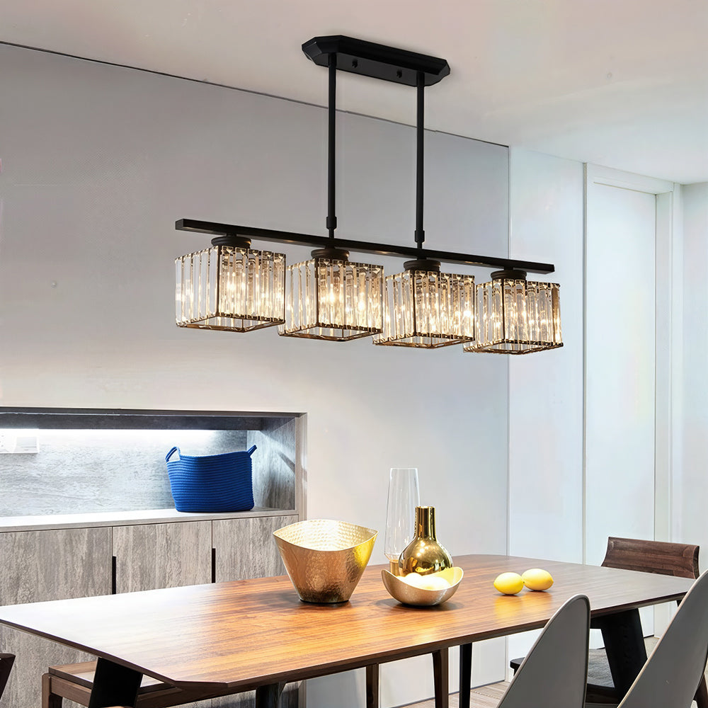 Modern designer pendant light with multiple light sources for dining room and kitchen