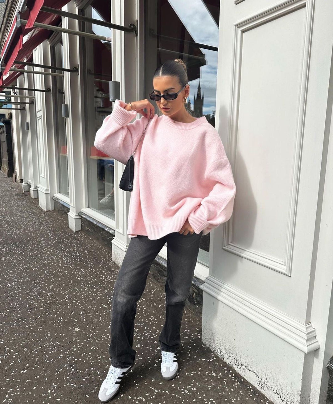 Women's Oversized Sweater in Pink with Soft Texture