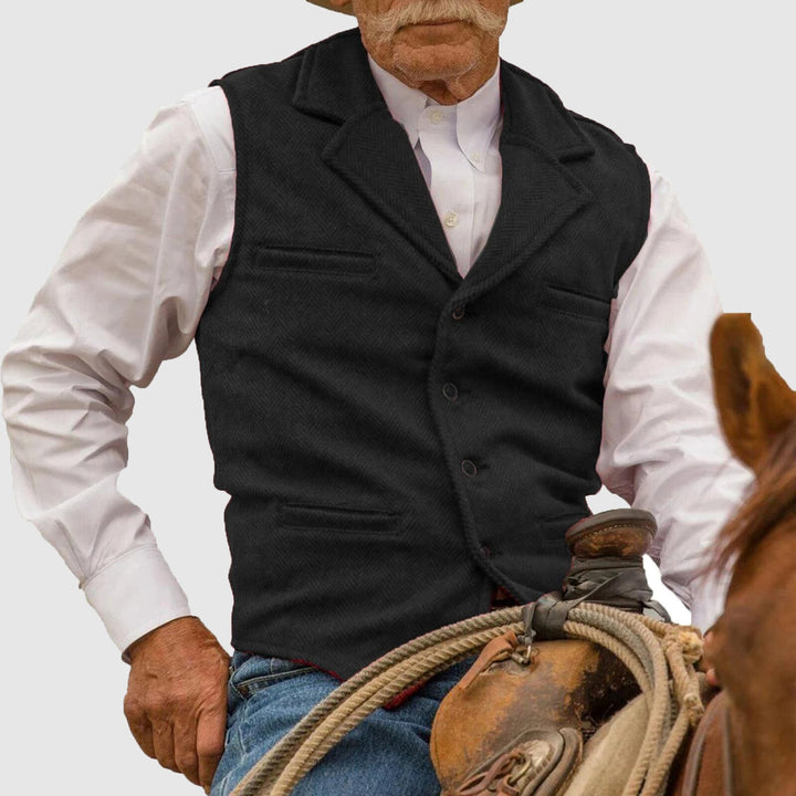 Men's Western-style vest with button placket 