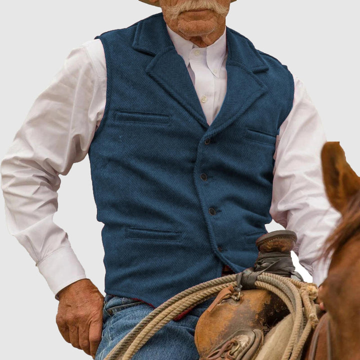 Men's Western-style vest with button placket 