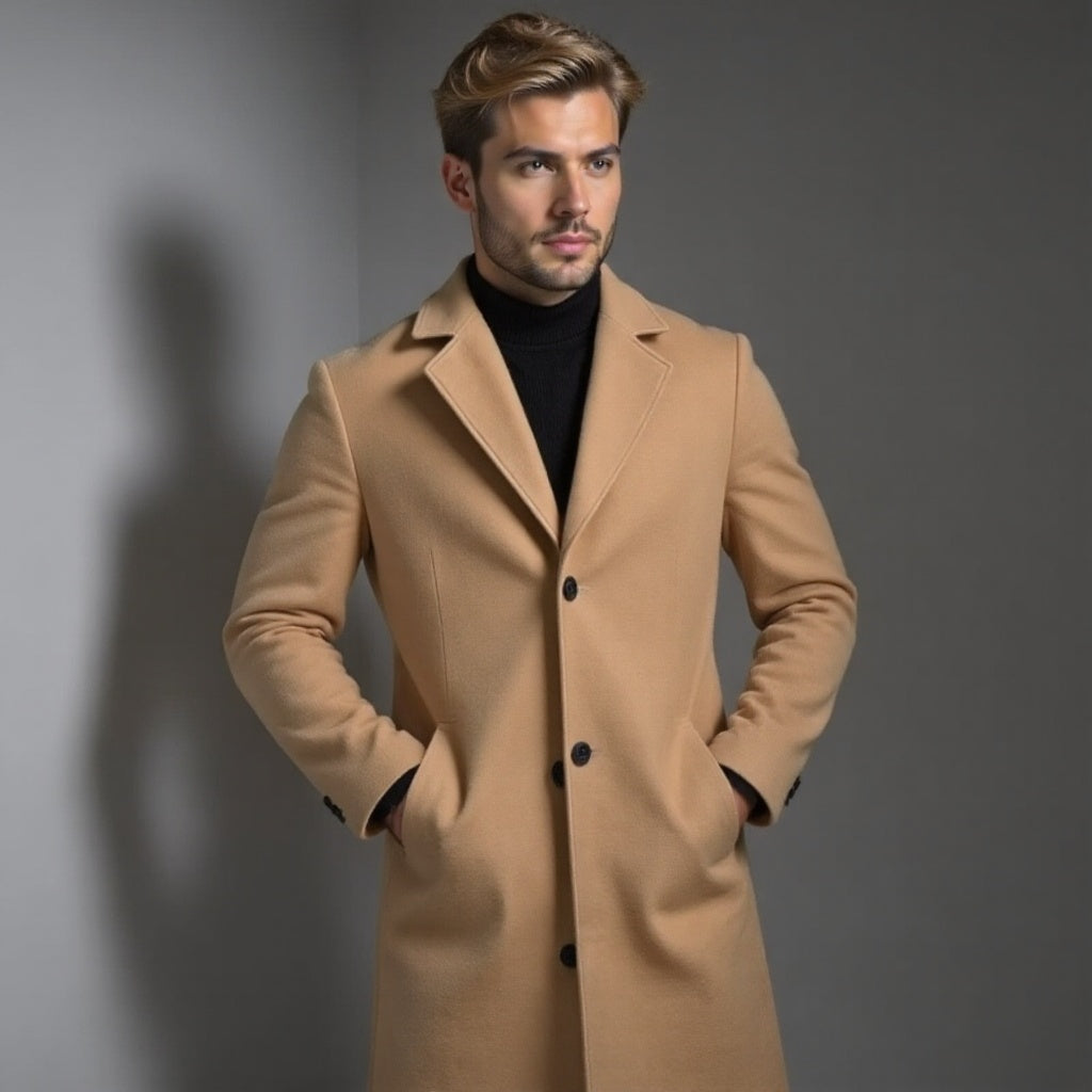 Men's Slim Fit Trench Coat for Winter