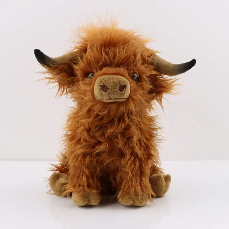 Plush Highland Cow Figure – Charming Stuffed Animal for Children and Adults