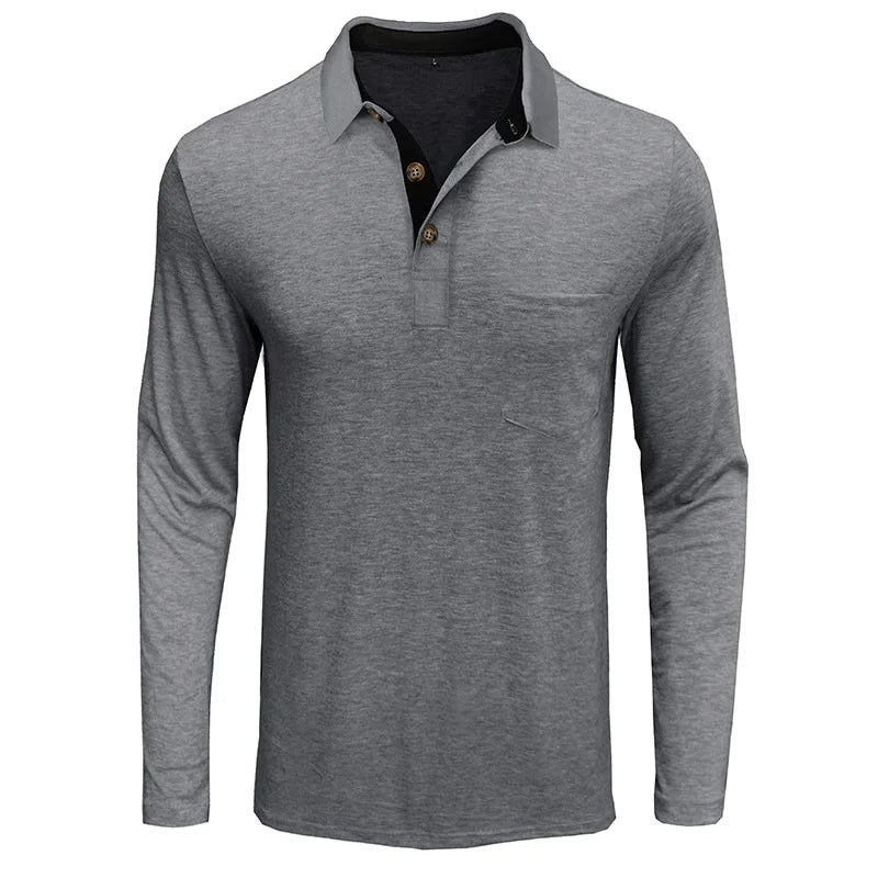 Men's long-sleeved shirt with a classic cut