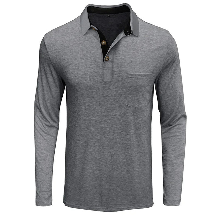 Men's long-sleeved shirt with a classic cut