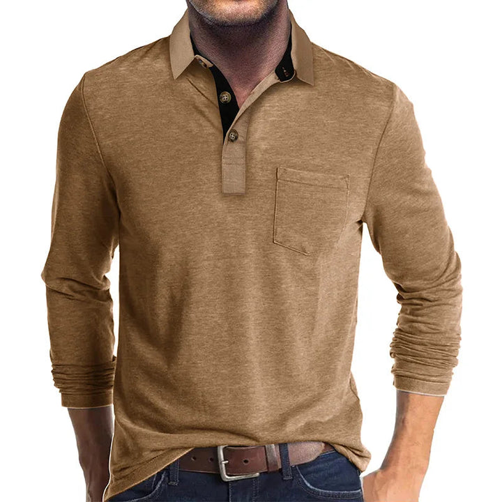Men's long-sleeved shirt with a classic cut