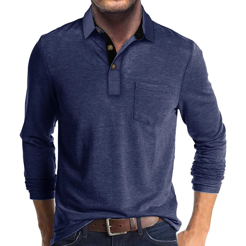 Men's long-sleeved shirt with a classic cut
