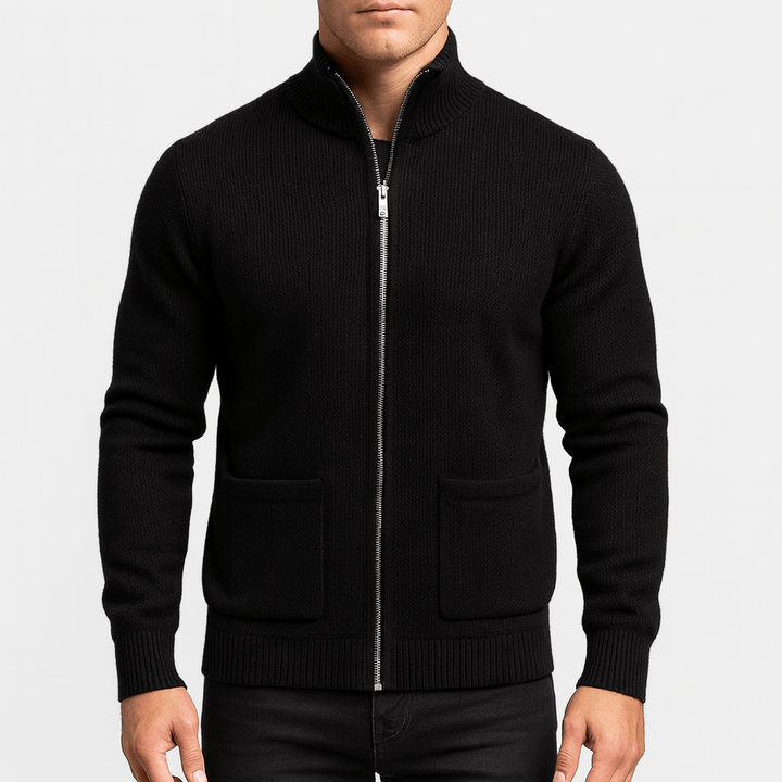 Men's cotton cardigan with zipper